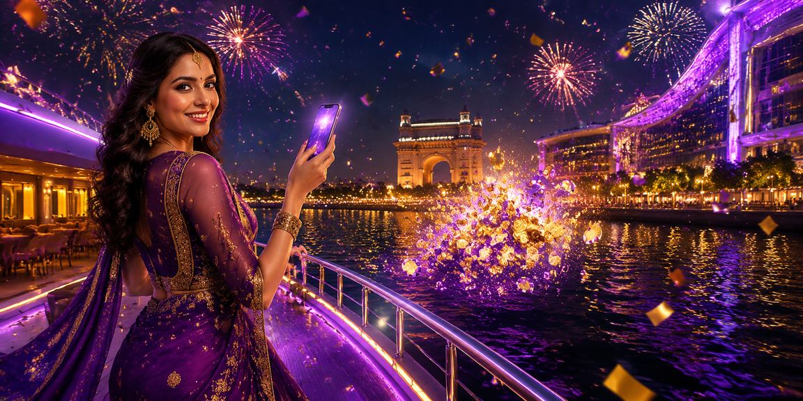 Mobile betting app with neon casino lights in Delhi